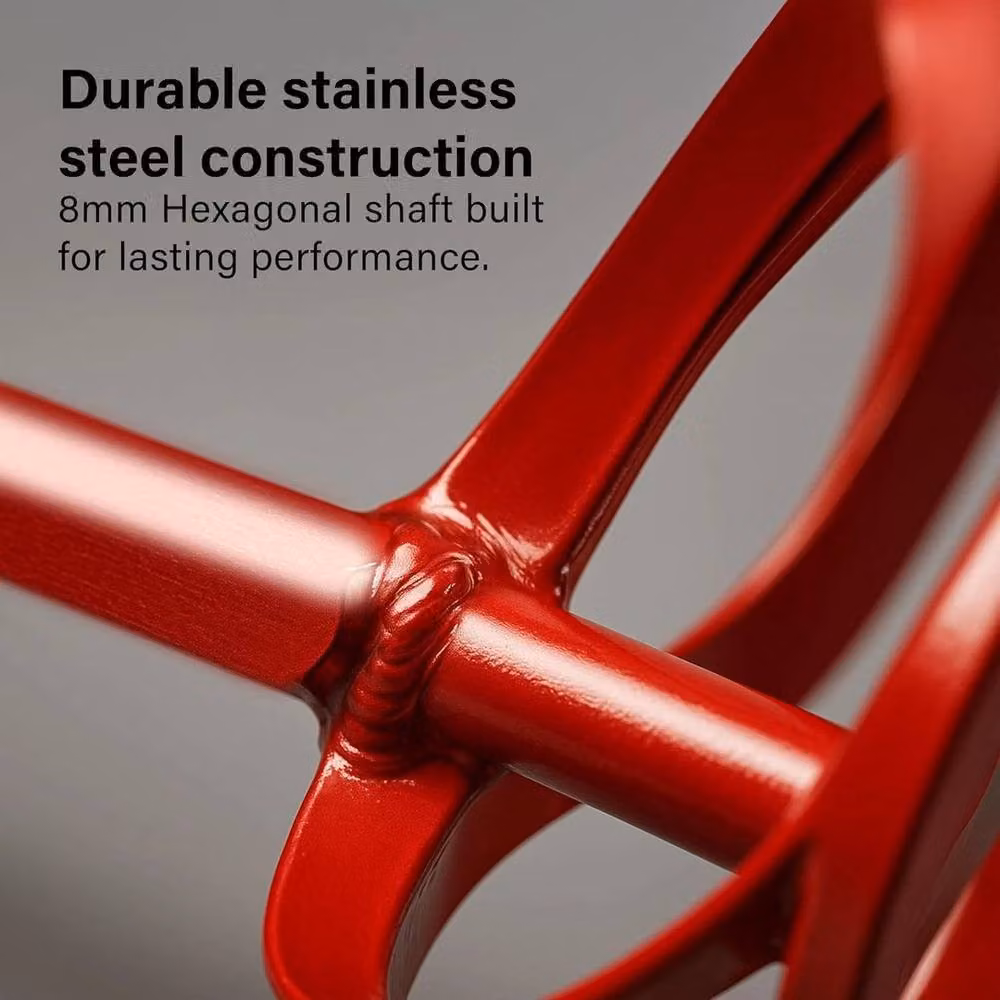 NESTLUNE Stainless Steel Drill Paint and Plaster Mixer Paddle in Red, W: 40 cm x D: 40 cm x H: 40 cm – 2