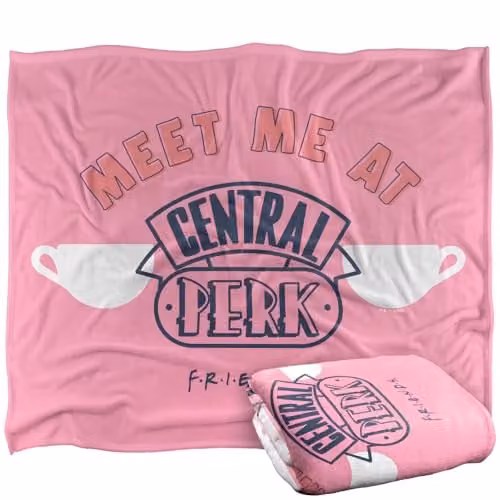 LOGOVISION Friends Meet Me At Central Perk Silky Touch Super Soft Fleece Throw Blanket, Multicolour, W: 152 cm, D: 127 cm – 1