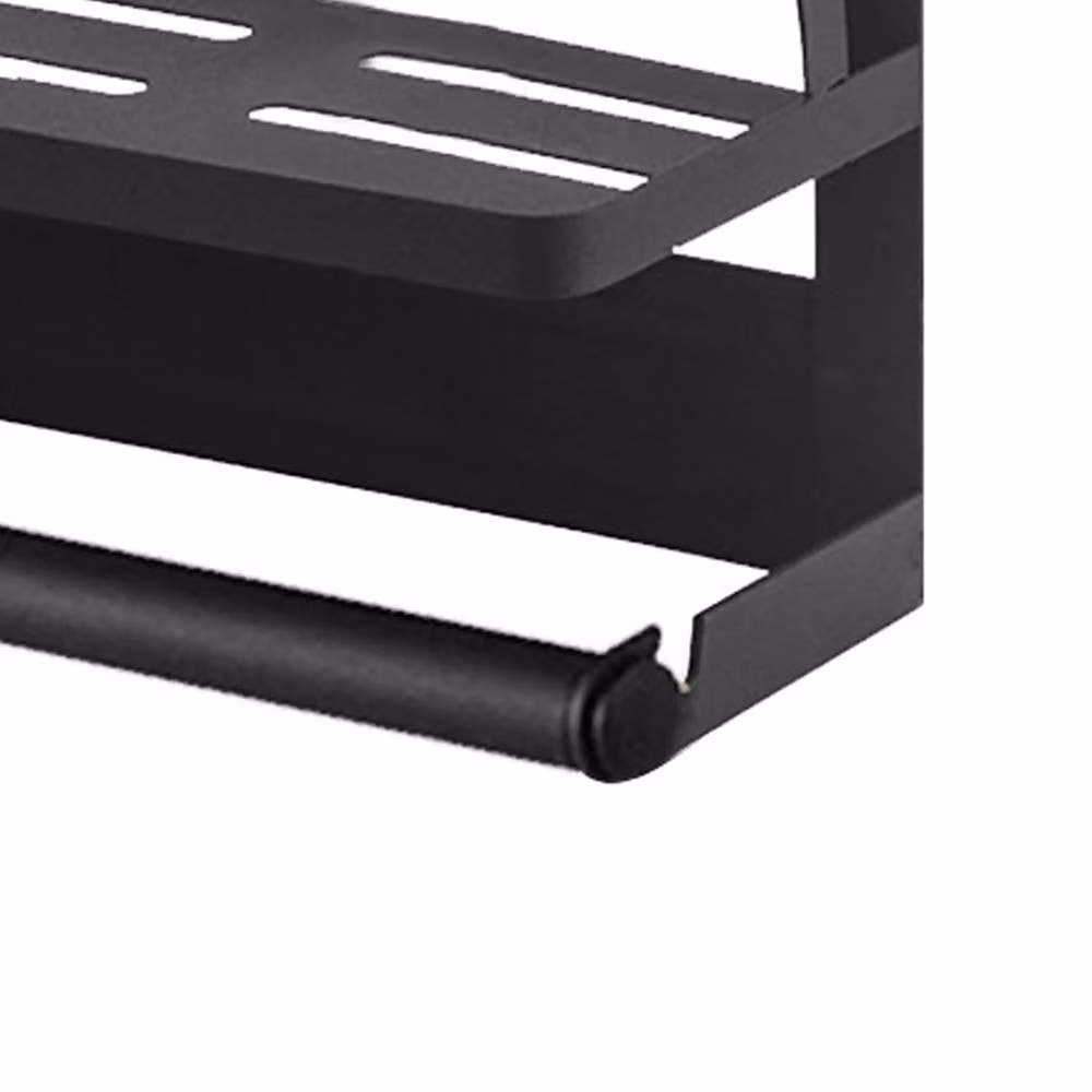 Garden Sanctuary Metal Magnetic Fridge Organizer Kitchen Rack, Black – 4