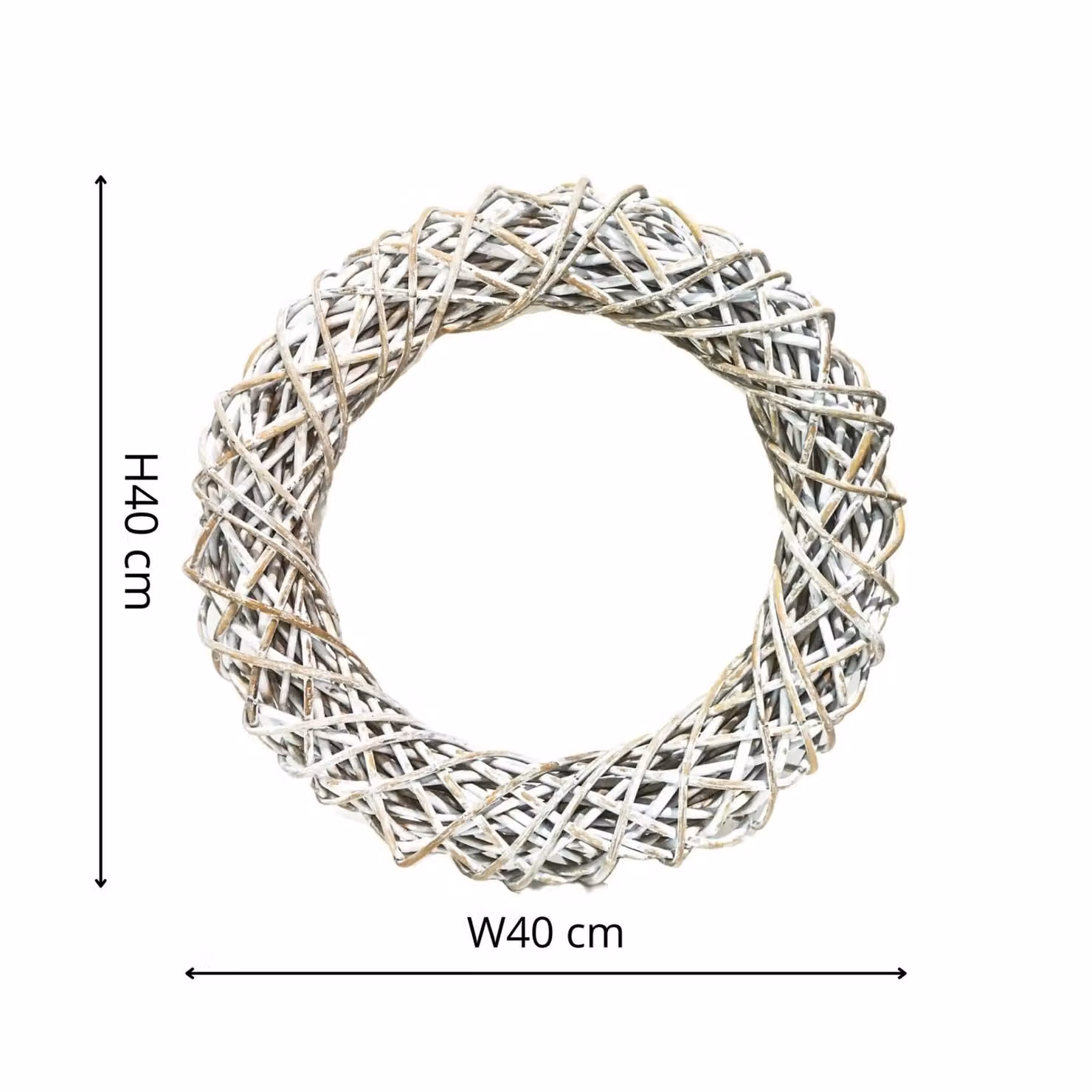 Ivyline White Rattan Wreath, Diameter: 40 cm – 2