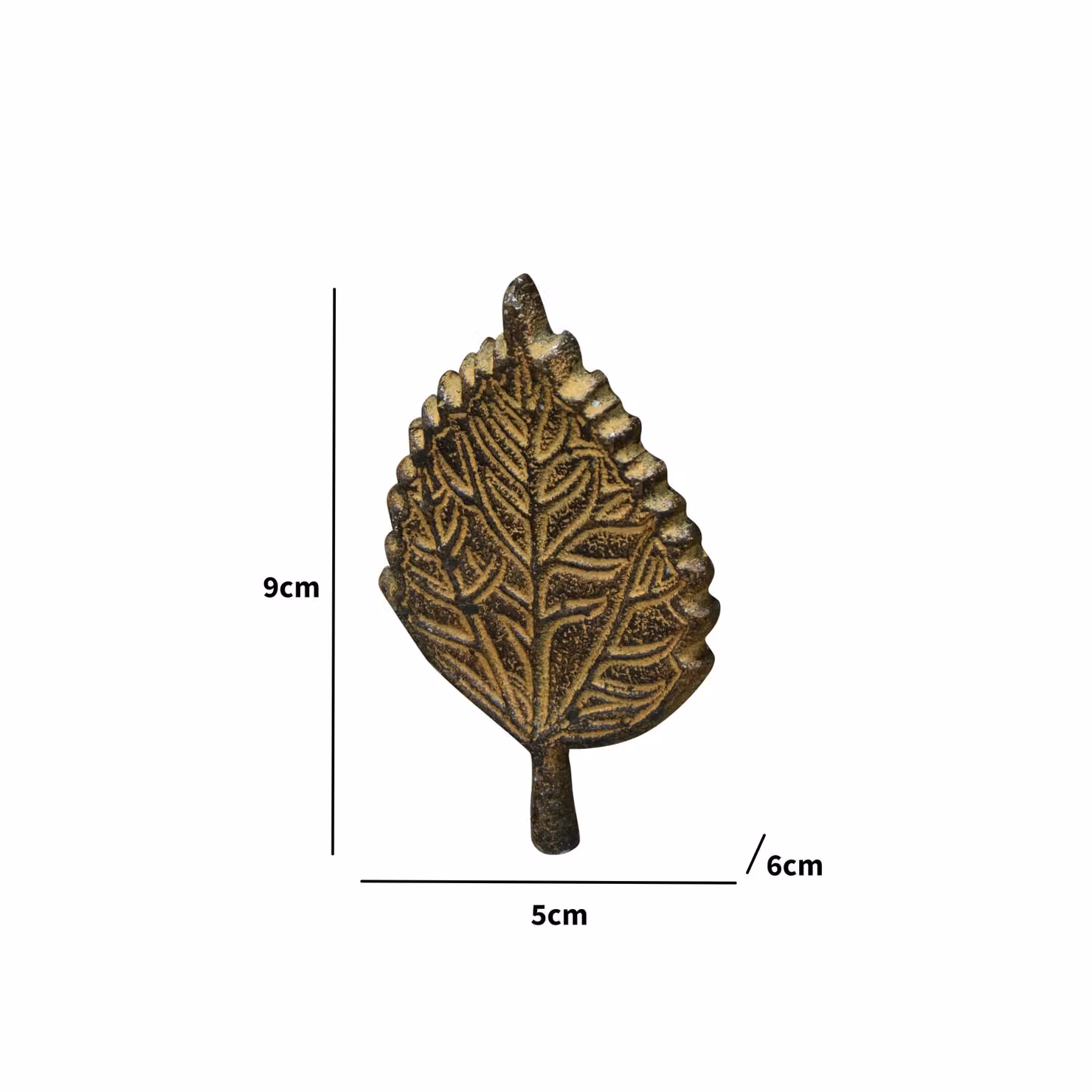 Melody Maison Rustic Leaf Metal Drawer Knob in Gold and Brown – 2