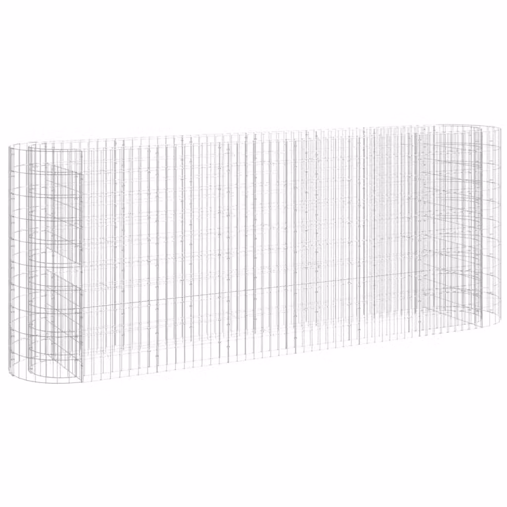 Berkfield Home Silver Galvanised Steel Stone Gabion Raised Bed W: 260 cm, D: 50 cm, H: 100 cm – 2