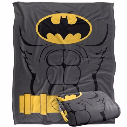 LOGOVISION Batman Costume Super Soft Silky Touch Fleece Throw Blanket, Multicolour, W: 152 cm, D: 127 cm – 1