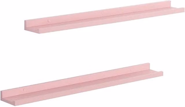 Kelvenix Set of 2 Pink Floating Industrial Wall Shelves, Width: 80 cm – 1
