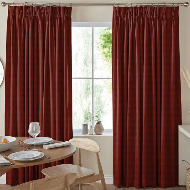 Terrys Florence Made to Measure Red Velvet Opaque Fabric Curtain Panel