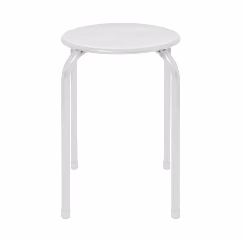 Harbour Housewares Metal Stackable Stool - Matt White – 1