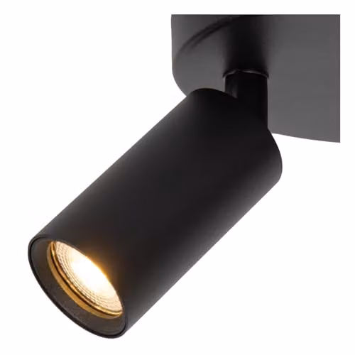 Lucide Ritmo Black Aluminium Ceiling Spotlight with 2x GU10 Dimmable LED Lamps, Diameter: 15 cm – 3