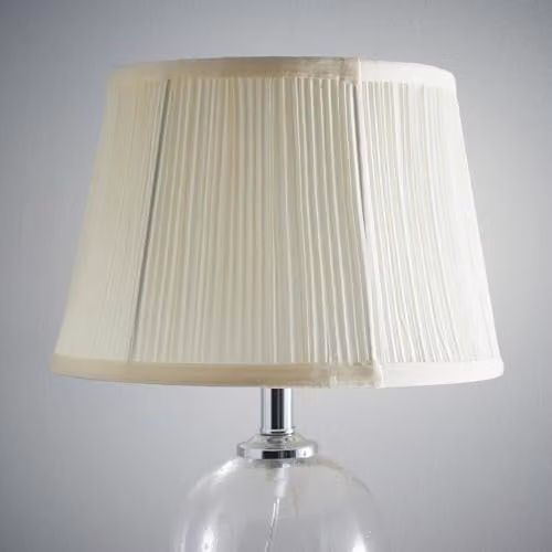 K LIVING Traditional Mushroom Fabric Lampshade in Cream for Table, Floor, or Ceiling Lamps, Diameter: 35.56 cm