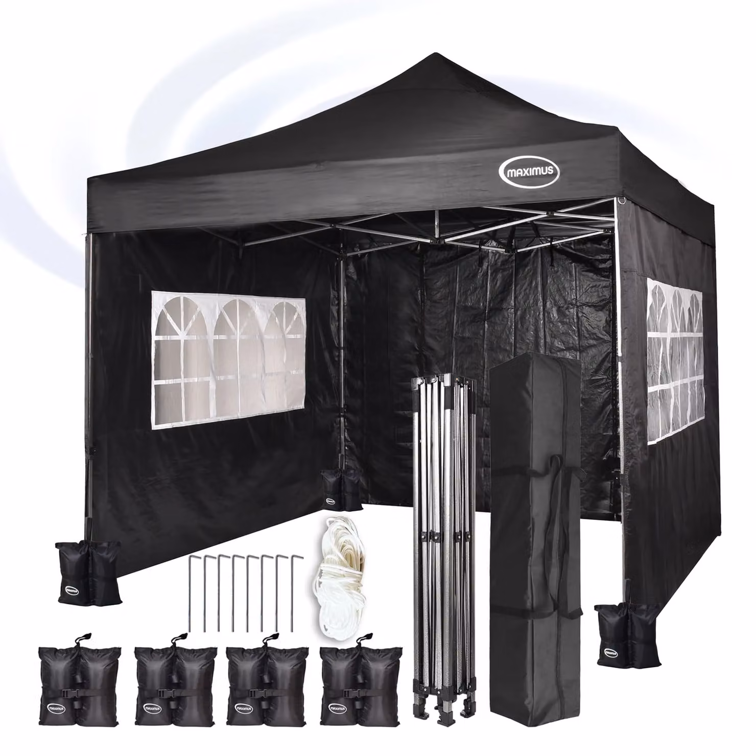 MCC Direct Maximus Heavy Duty Pop Up Gazebo with Removable Sides, Black – 2
