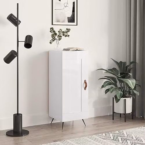 vidaXL Modern High Gloss White Sideboard in Engineered Wood W/D/H: 34.5 x 34.5 x 90 cm – 2