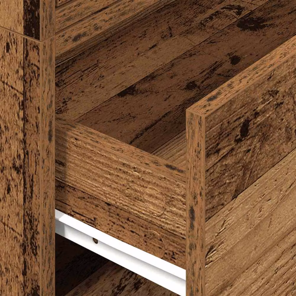 Berkfield Home Set of 2 Durable Rustic Cabinets with 2 Drawers in Brown, W/D/H: 60 x 31 x 40 cm – 3