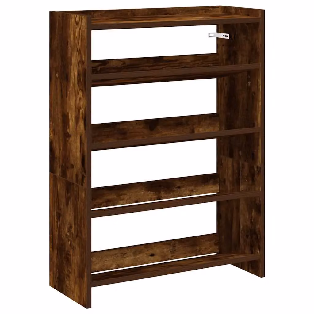 Berkfield Home Smoked Oak Shoe Rack in Brown, W/D/H: 60 x 25 x 81 cm – 2