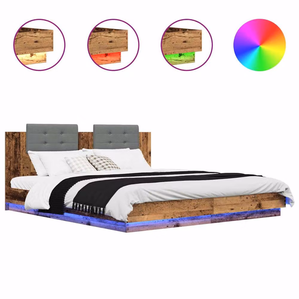 Berkfield Home Modern Bed Frame with Headboard and Lift Up Base in Brown Engineered Wood W/D/H: 180 x 200 cm – 2