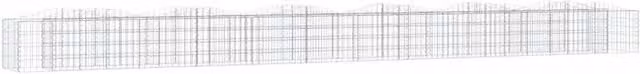 Berkfield Home Arched Gabion Raised Bed in Silver Galvanised Steel, W: 600 cm, D: 50 cm, H: 50 cm