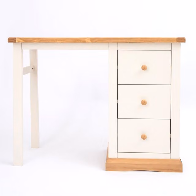 Cabinet Bits Trevi 3 Drawer Dressing Table in White Wood