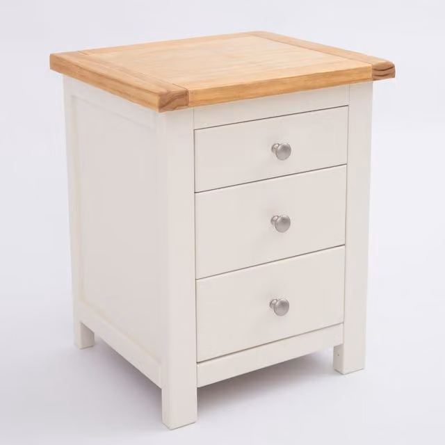 Cabinet Bits Maggiori 3 Drawer Bedside Table in Off-White