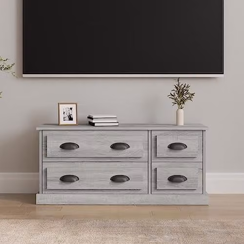 vidaXL Modern Grey Sonoma TV Cabinet with Drawer and Media Compartments – 2