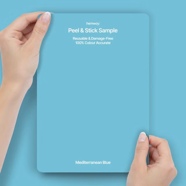 Hemway Interior Paint Sample Peel and Stick Swatch in Mediterranean Blue