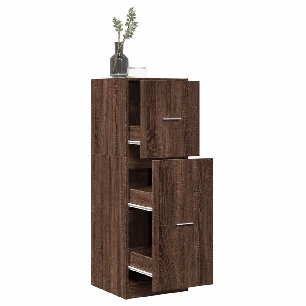 Berkfield Home Apothecary Cabinet in Brown Oak, W/D/H: 40 x 41 x 118 cm – 2