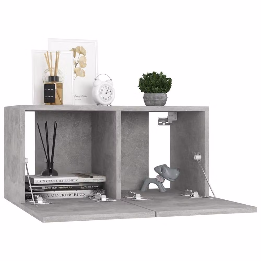 Berkfield Home 8 Piece Modern TV Cabinet Set in Concrete Grey MDF – 2
