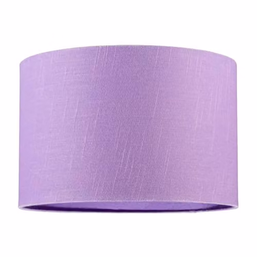Happy Homewares Modern Lavender Oil Textured Linen Fabric Circular Lamp Shade in Violet, W: 30 cm, H: 20 cm – 1
