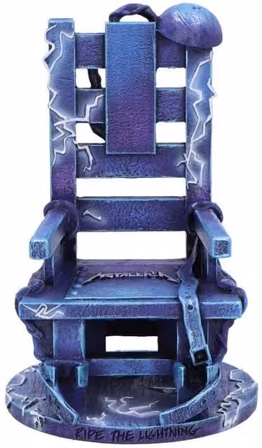 Nemesis Now Metallica Ride the Lightning Blue and White Chair Ornament, Height: 15 cm