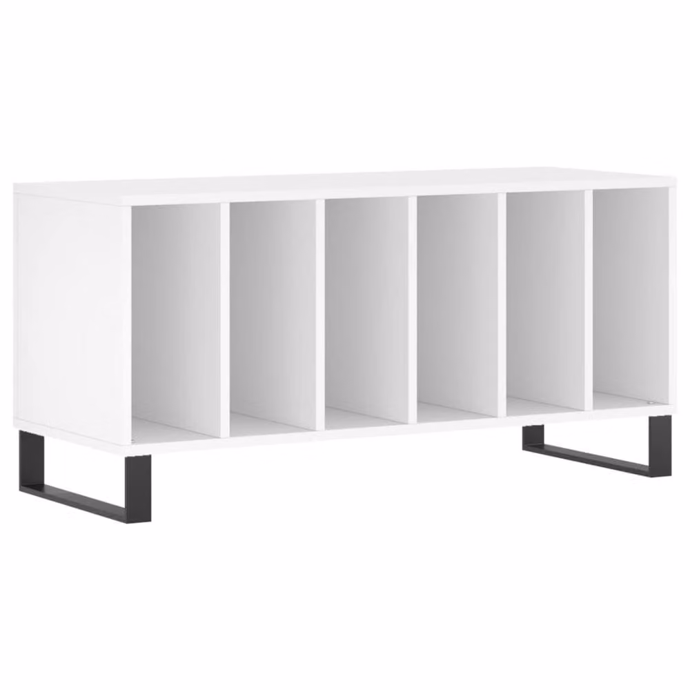 Berkfield Home Record Cabinet in White, W/D/H: 100 x 38 x 48 cm – 2