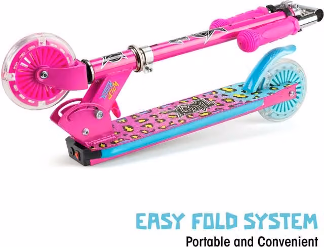 Xootz Wild Rider LED Light Up Scooter for Kids in Pink