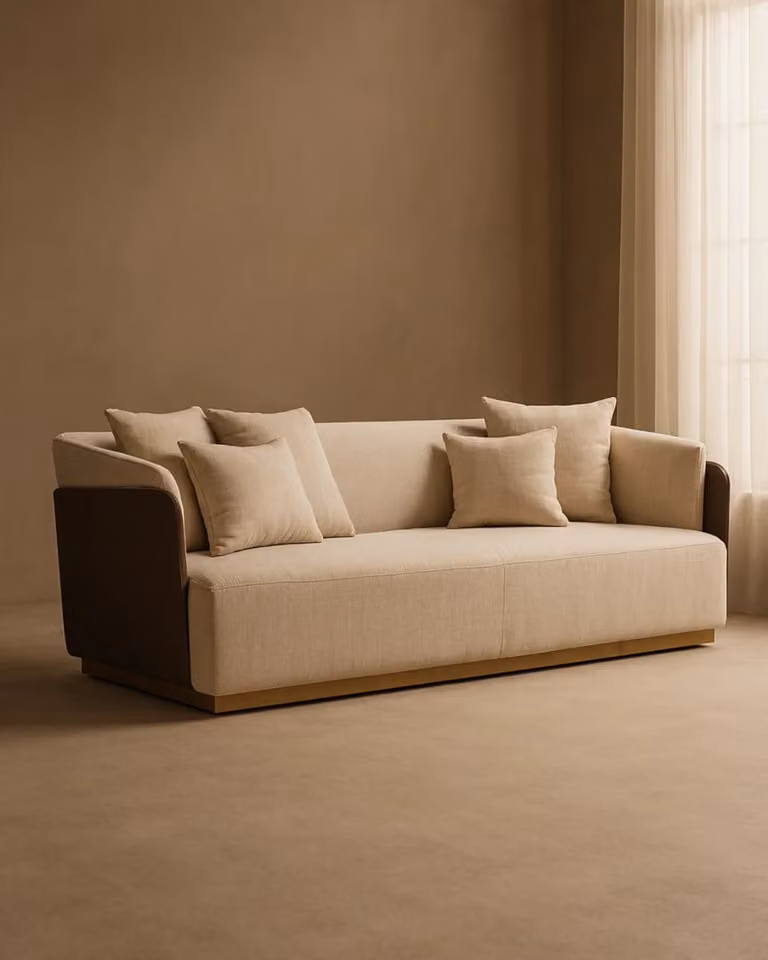 Tommy Franks Gemma 4-Seater Upholstered Sofa in Green and Beige with Scatter Cushions
