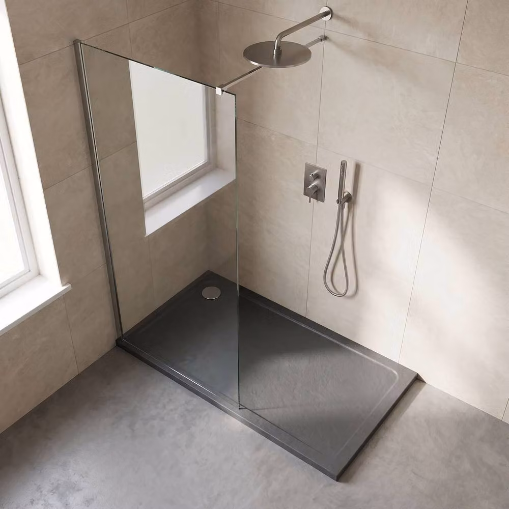 Balterley Contemporary Rectangular Anti-Slip Mineral Cast Shower Tray, Grey, W: 150 cm, D: 70 cm – 3