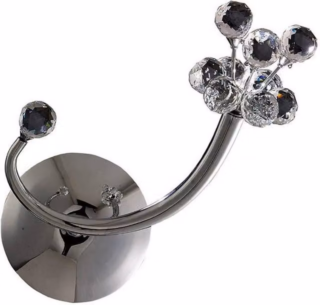 Netlighting Octavia Left Facing Wall Lamp in Chrome and Grey Crystal with G4 Bulb Included – 1