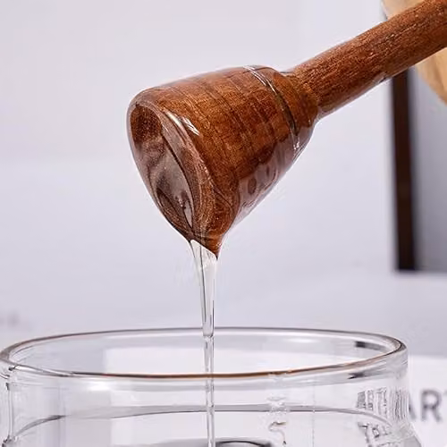 Eden & Willow Clear Glass Honey Jar with Acacia Lid and Wooden Dipper, 440ml (Pack of 2) – 7