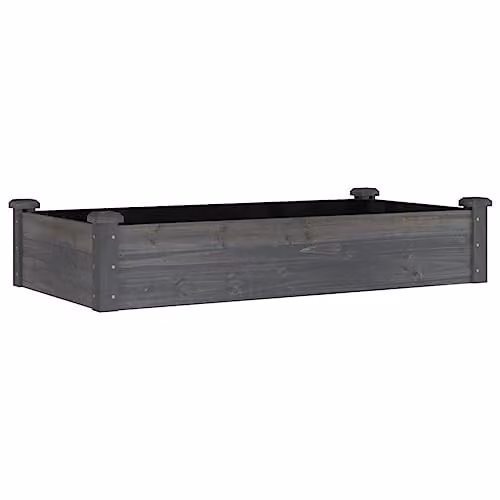 vidaXL Grey Solid Wood Pine Garden Raised Bed with Liner, W/D/H: 180 x 120 x 60 cm – 1