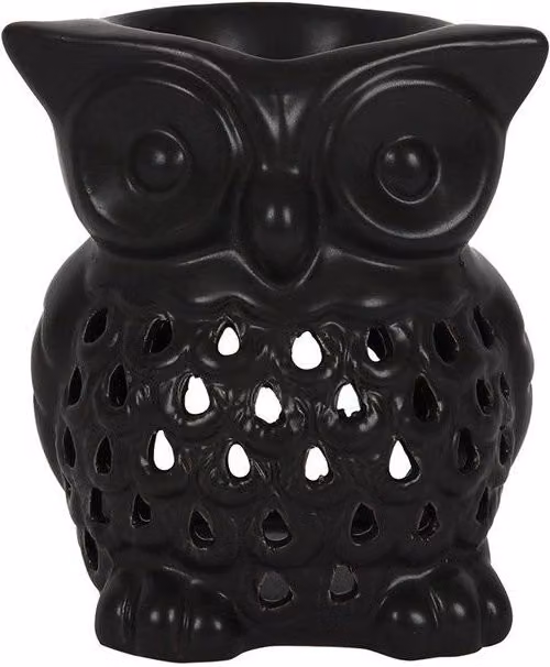 KDMD Black Owl Ceramic Tealight Oil Burner