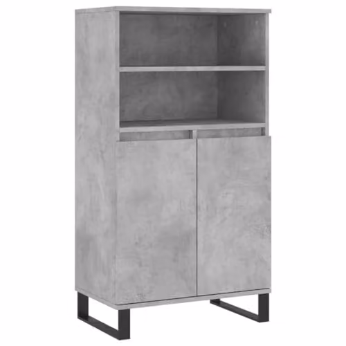 vidaXL Industrial Highboard in Grey with Hinged Doors and Internal Shelves, W/D/H: 60 x 36 x 110 cm