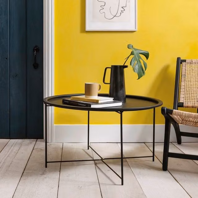 Noa and Nani Bjarni Round Metal Coffee Table in Matt Black