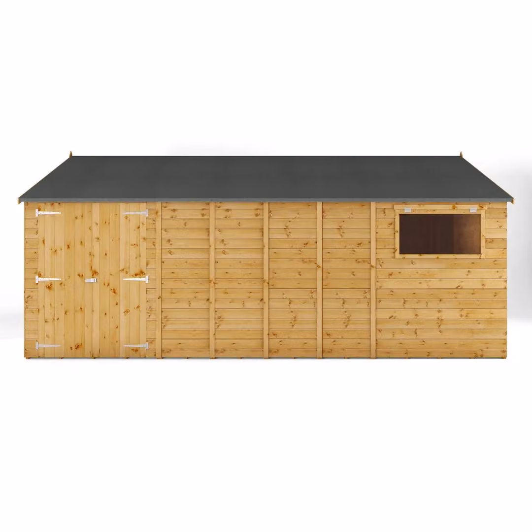 Mercia Premium Shiplap Reverse Apex Workshop in Brown, W: 546.6 cm, D: 322.7 cm, H: 252.4 cm – 2