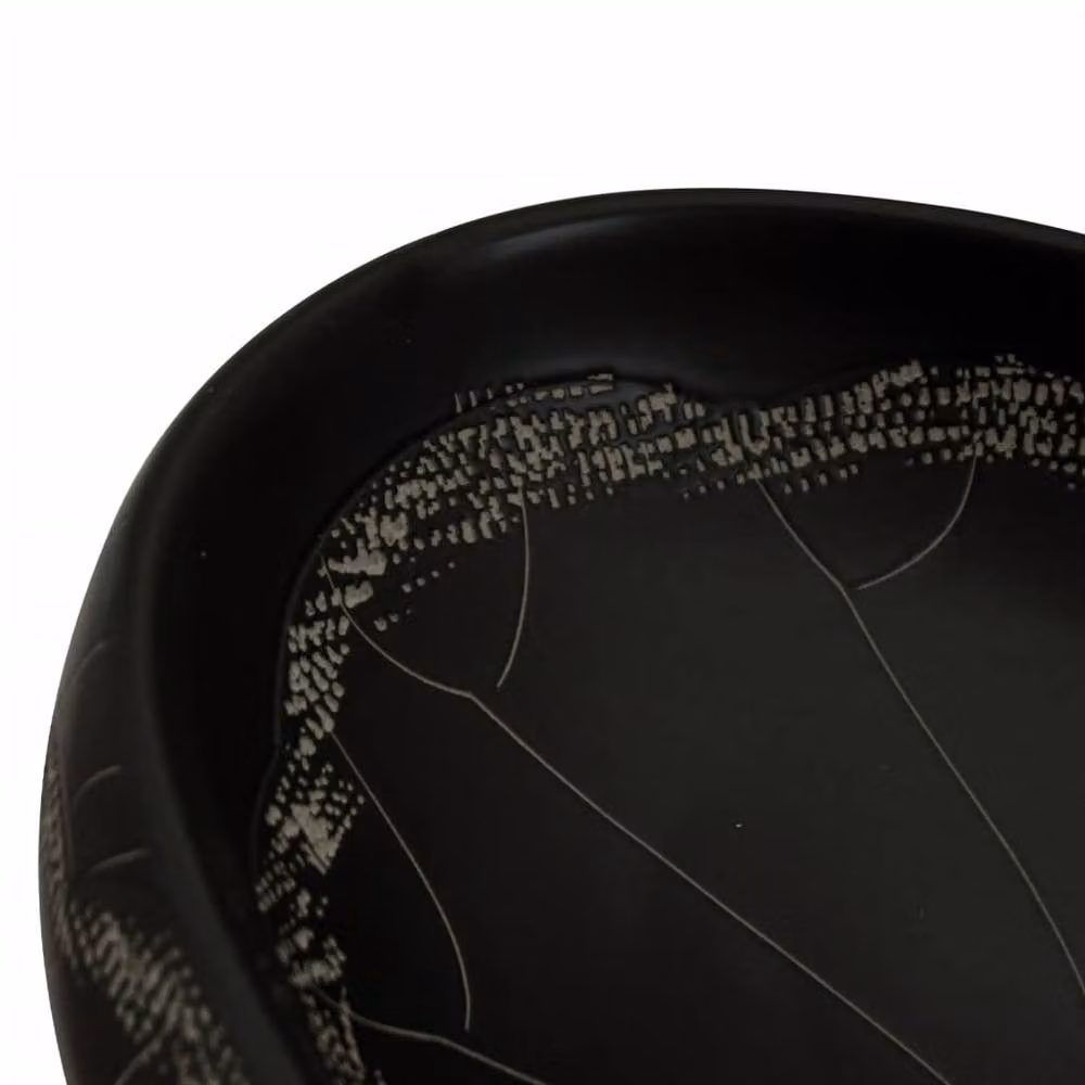Berkfield Home Black Oval Ceramic Countertop Basin W: 59 cm, D: 40 cm, H: 15 cm – 5