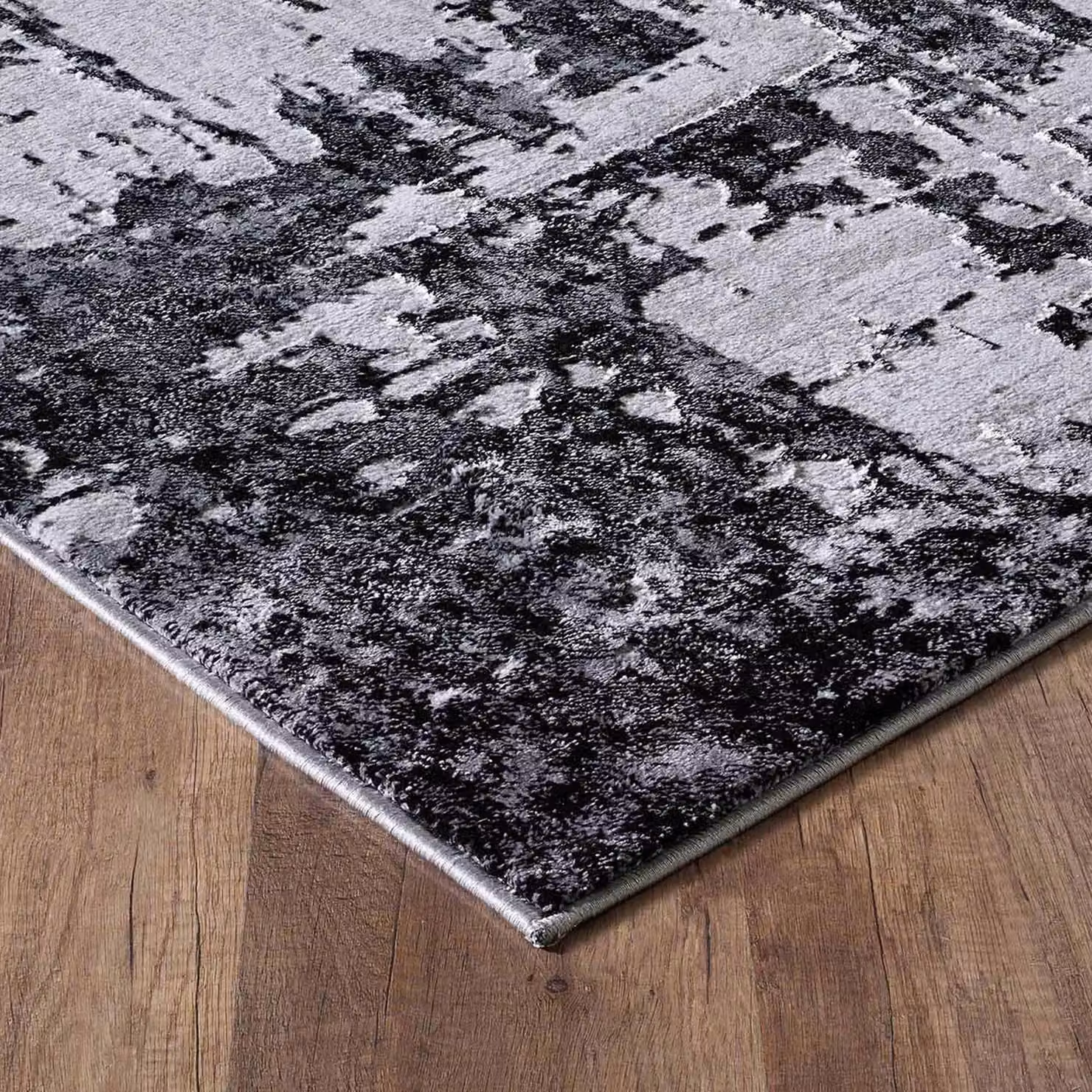 Desire Rugs Serenity Modern Abstract Black Hallway Runner Rug, W: 60 cm, L: 220 cm – 5