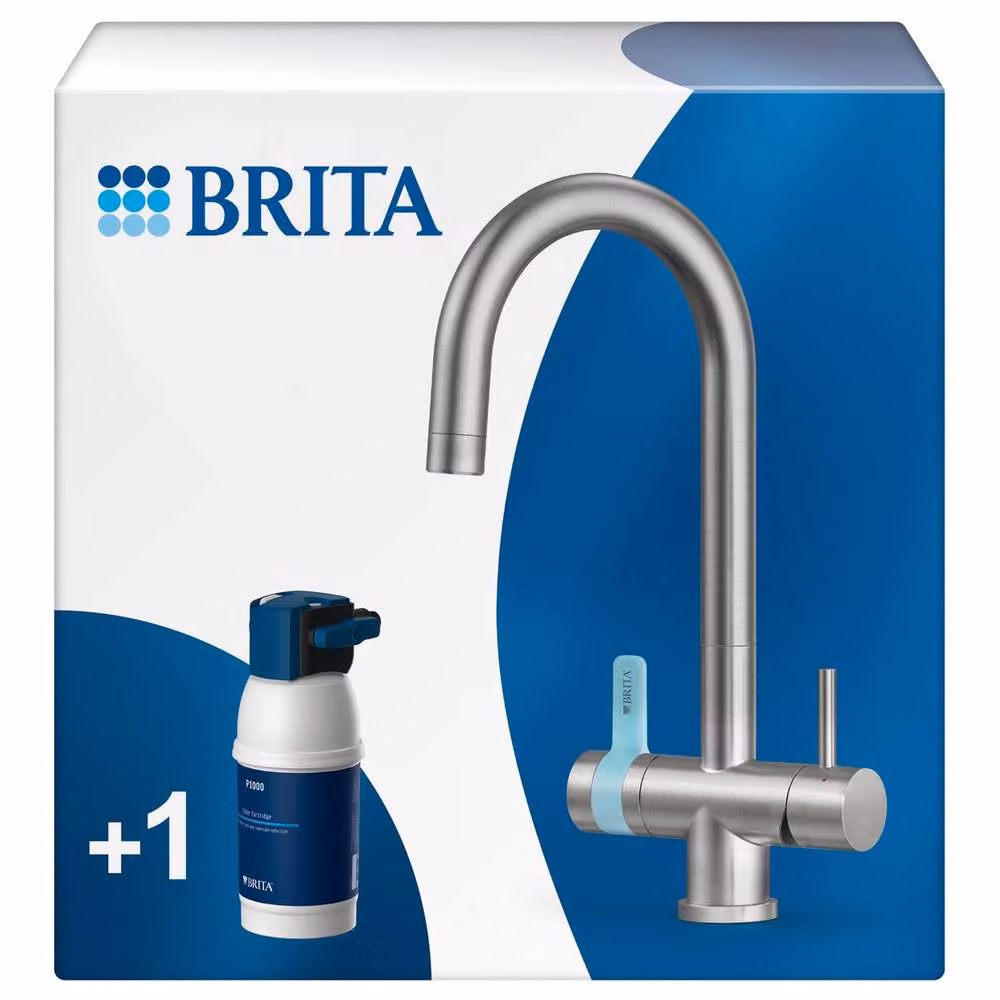 Brita mypure P1 Round Water Filter Kitchen Tap in Silver with 1x P1000 Cartridge – 3