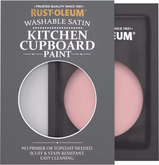 Rust-Oleum Kitchen Cupboard Satin Finish Tester Sachet, Dusky Pink, 10ml