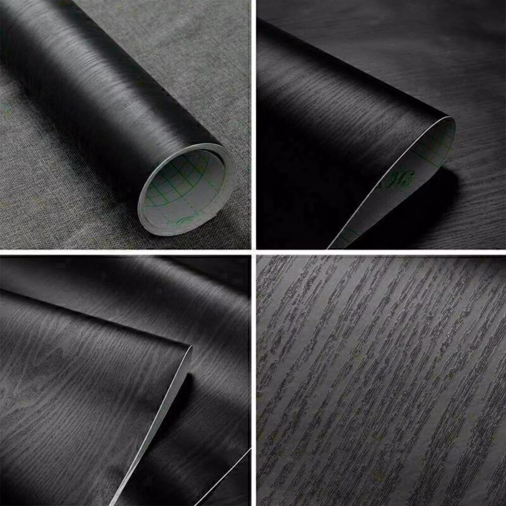 NESTLUNE Black Wood Grain Effect Self Adhesive Vinyl Wrap, W: 15 cm, H: 100 cm – 3