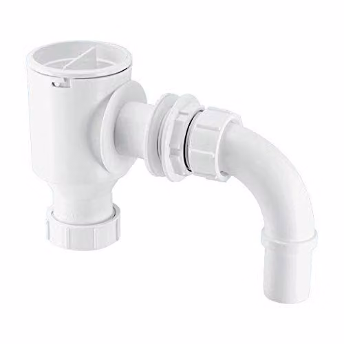 McAlpine R40 1.25 inch Complete Screened Tank Overflow Connector in White – 3