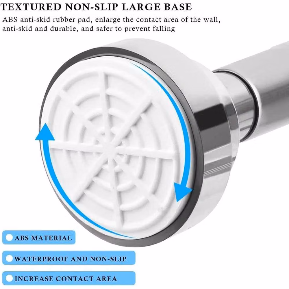 Kelvenix Silver Stainless Steel Telescopic Tension Rod Shower Curtain Rail, W: 100 cm, D: 52 cm – 1