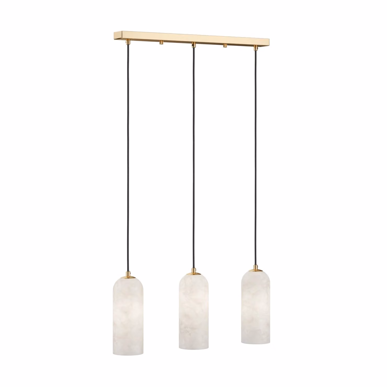 Dome Deco LAMAR White and Gold/Brass Metal and Glass Dome Pendant Light