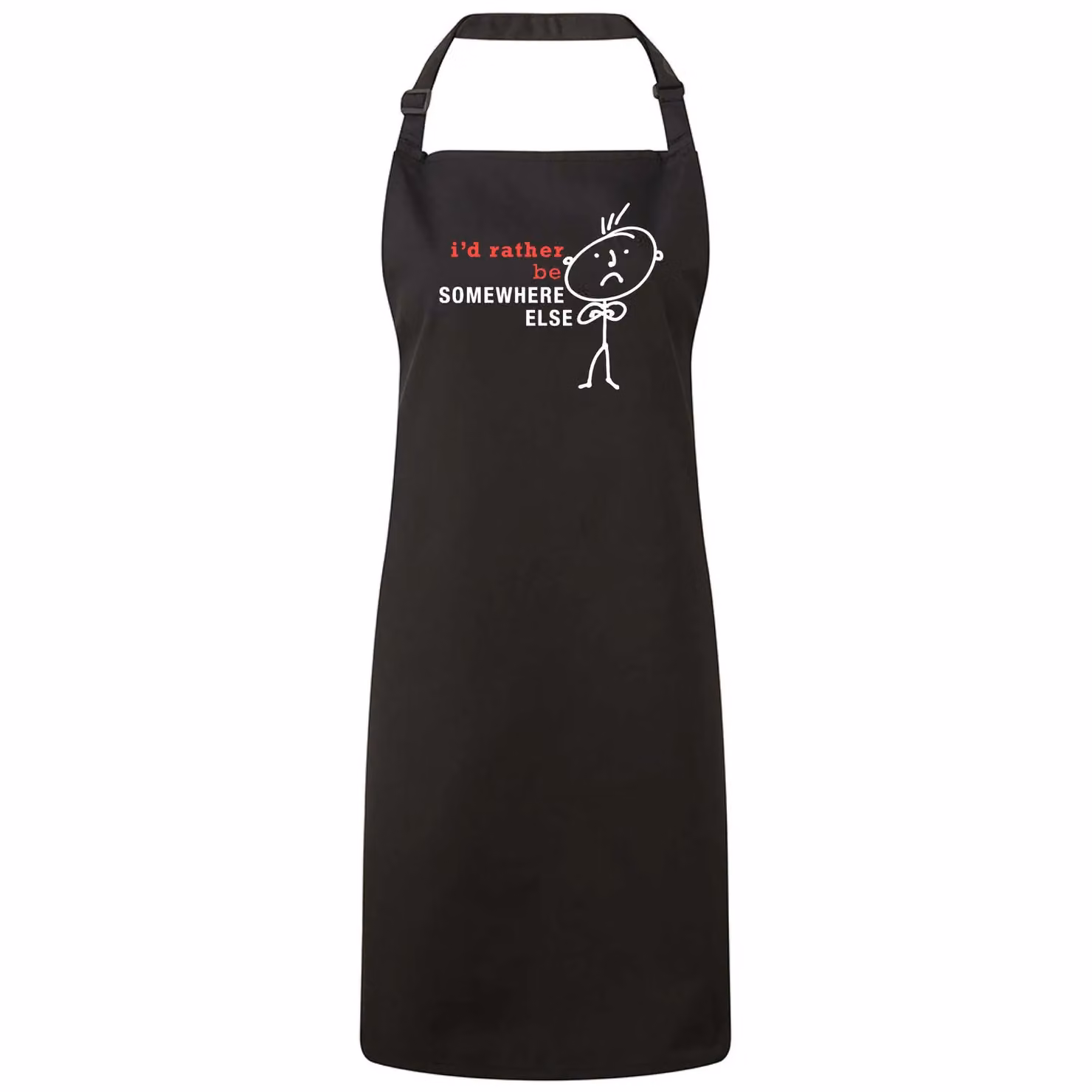 60 Second Makeover I'd Rather Be Somewhere Else Black Apron – 2