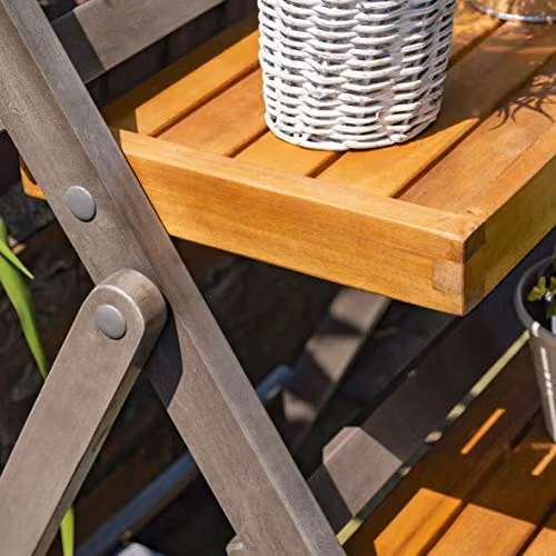 Rowlinson Alderley Small Wooden Plant Ladder Planter in Grey and Multicolour, W: 65 cm, D: 80.5 cm, H: 50 cm – 7