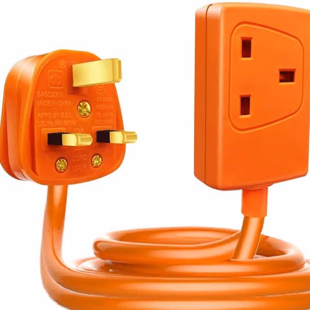 ExtraStar 1 Gang Unswitched Extension Lead, Orange, 15m