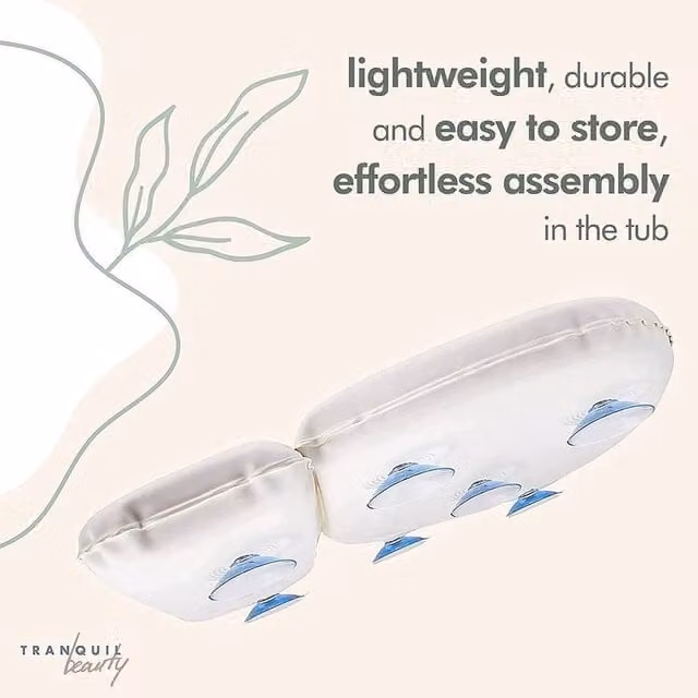NESTLUNE Waterproof Lightweight Spa Bath Pillow Support in White