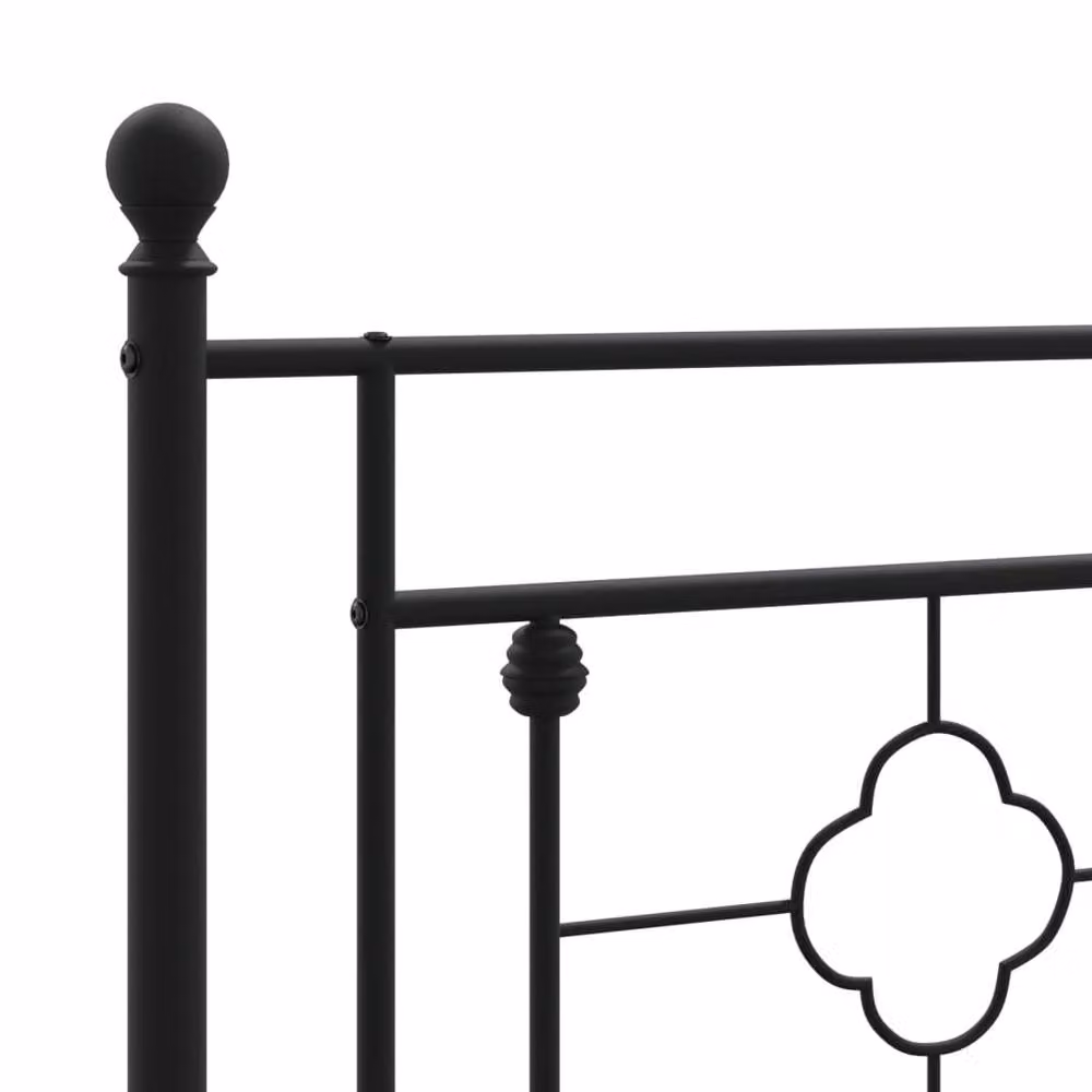 Berkfield Home Metal Bed Frame with Headboard, Black, W/D/H: 90 x 190 cm – 4